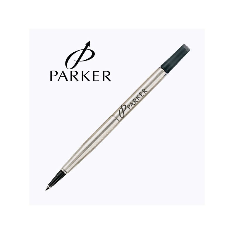 PARKER recharge Stylo Roller, pointe moyenne, noire, blister X 2